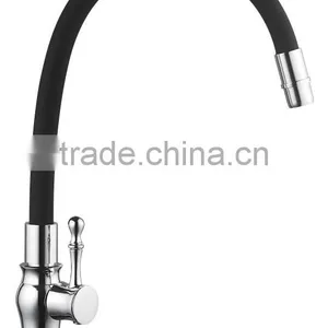 New Hot Sale Kitchen Sink Faucet Stainless Steel Flexible Gooseneck Hose With Silicone Outer Pipe thumbnail-1