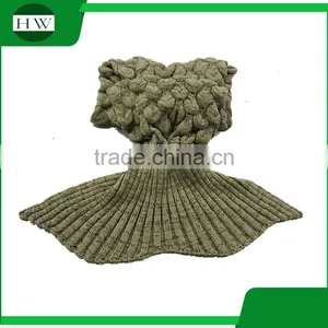 Wholesale Custom Various Colors Knitted Mermaid Tail Blanket for Children thumbnail-5
