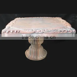 Hand Carving Square Red Marble Table thumbnail-1
