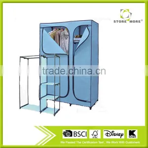 Store More Simple Design Fabric Closet Shelves Wardrobe With 2 Doors thumbnail-1