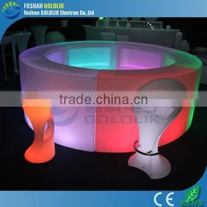 GLACS Control RGB True Color Changing Glowing LED Bar Table/LED Bar Counter/High Tables With Stools thumbnail-3