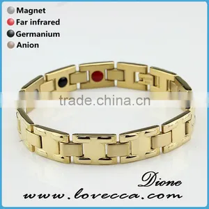 In Stock Stainless Steel Energy Jewelry Double Row Energy Element Silver Gold Plating Bio Magnetic Bracelet thumbnail-5