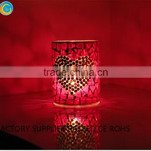 Wedding Pink Handing Mosaic Glass Candle Votives thumbnail-4