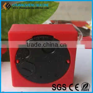 Square Shaped Red Color Table Morning Ring Alarm Clock thumbnail-3