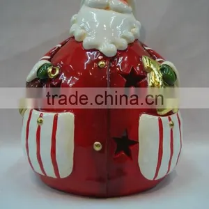 Ceramic Santa Claus,christmas Candle Holder,xmas Bear,christmas Ornament thumbnail-1