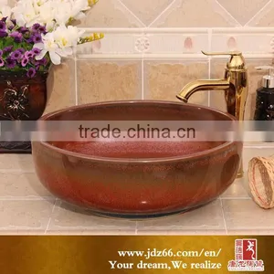 Fancy Red Color Basin Bathroom Hand Wash Basin From Jingdezhen thumbnail-1