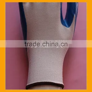 13 Gauge Seamless Knitted Blue Nitrile Palm Coated Nylon Working Gloves thumbnail-3