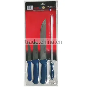 KN3222 Set Of 4 Colourful Plastic Handle Stainless Steel Knife thumbnail-1
