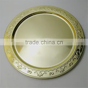 13inch Wedding Charger Plates Wholesale, Decorative Gold Stainless Steel Plate Chargers thumbnail-1