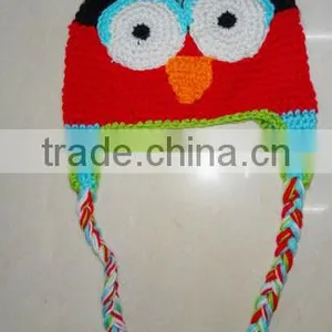 Children Winter Earflat Hat With Pigtails thumbnail-2