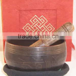 High Quality Handmade in Nepal Deep Tibetan Singing Bowl thumbnail-1