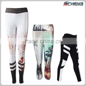 Wholesale Gym Customized Yoga Wear Leggings / Digital Printing Yoga Shorts Gym Leggings thumbnail-2