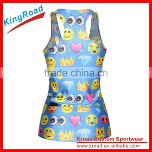 2016 New Arrival 100%polyester Tops Custom Women Fitness Tank Tops Sport Running Singlet thumbnail-6