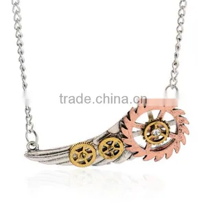 Fashion Punk Vintage Gears Angel Wing Pattern Steam Punk Necklace & Pendant thumbnail-5