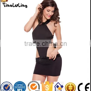Latest Women Party Dress Black Sexy Lace Backless Mermaid Short Dress Lingerie Manufactuer thumbnail-2