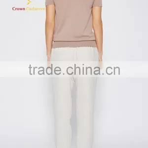 Short Sleeve Turtleneck Knitted Wool Sweater For Women thumbnail-2