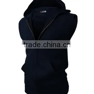 OEM New Design Cotton Plain Wholesale Sleeveless Hoodie Mens Dress Vest With Zip thumbnail-2