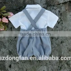 Baby Boy Romper Linen Baby Wedding Outfits Boys Formal Suit thumbnail-3