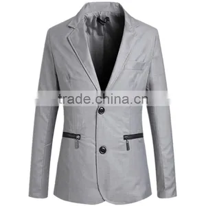 1pc Hot Sale With Zipper Pattern Turn Down Callor Long Sleeve Cotton and Polyester Bussiness Blazer thumbnail-5