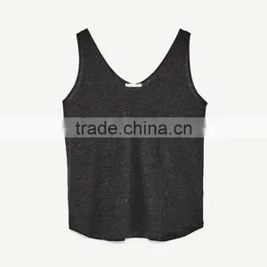 Summer Loose Fit Round Neckline Sleeveless Wide Straps Vest Women Linen Tank Tops thumbnail-4