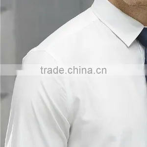 Wholesale Plain White 100% Cotton Shirts for Men Classic Men's Suit Shirts White thumbnail-4