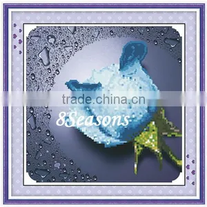 Handmade Blue Flower Pattern Embroidery Diamond Painting DIY Kit Cross Stitch For Living Room 34cmx5cm thumbnail-1