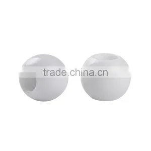 CCB Plastic European Style Large Hole Charm Beads Round White thumbnail-3