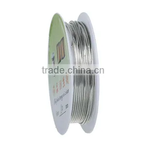 High Quality Round Silver Tone 1mm Dia. Copper Beading Wire Thread Cord thumbnail-1