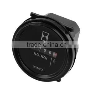 2" Round Hour Meter Hourmeter Cart Marine Boat Generator Engine 10-80VDC Black Brand New thumbnail-1