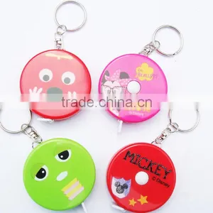 Custom Round Measuring Tape Cartoon Mini Portable Children Tape With Keychain thumbnail-1