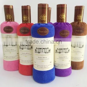 30x60cm Custom Logo Promotional Magic Double-sided Velvet Towels,hot-pressed Customzied Cooling Towel,wine Bottle thumbnail-3