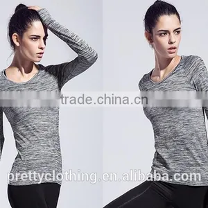 Women's Space Dye Long Sleeve Quick Dry Crew Neck Running Shirt for Workout Hiking Yoga Gym Sport thumbnail-1