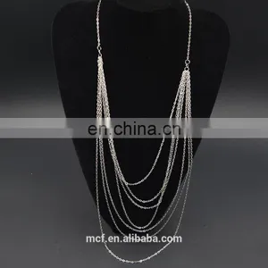 Latest Design Fashion Crystal Pendant Gemstone Chain Necklace MCB-0052 thumbnail-2