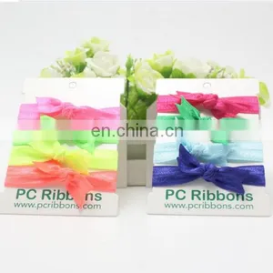 Beautiful Mixed Colors 5/8" Fold Over Elastic Hair Ties thumbnail-1