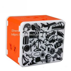 CMYK Logo 4usb Port Travel Adapter Full Printing Power Adapter Universal thumbnail-2