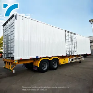 Manufacturer Semi Trailer Lift Axle Air Suspension Box Trailer Cargo Trailer thumbnail-2