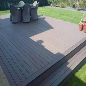 Fire Resistant Outdoor Synthetic Teak Floor WPC Cheap Composite PVC Decking thumbnail-1