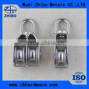 High Quality Pulleys Double Wheel, Metal Nickel Plating Pulley Block Double Wheel thumbnail-6