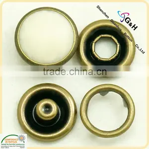 Antique Brass White Pearl Snap Button thumbnail-1