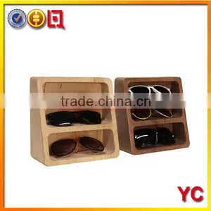 Three Pocket Natural Wooden Sunglass Rack thumbnail-1