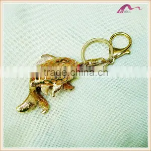 Top Quality Gold Colorful Crystal Fish Keychain thumbnail-2