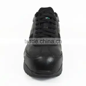 Black Leather Steel or Aluminum Toe Anti Shock Safety Shoe for Women thumbnail-4