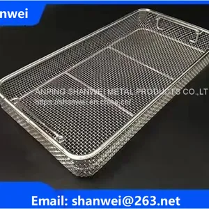 Sterilizing Trays Micro Instruments Tray With Drop Handle Wire Mesh Trays Perforated Baskets thumbnail-3