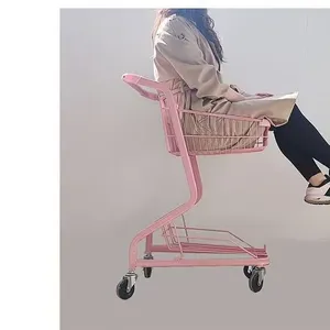 Japanese Style Shopping Cart Coloful Metal Grocery Store Supermarket Shopping Trolley Cart For KTV / Bar Mini Store thumbnail-3