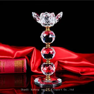 Lotus Crystal Candlestick Decoration Creative Crystal Glass Crafts Manufacturers Wholesale Wedding Candlesticks thumbnail-5