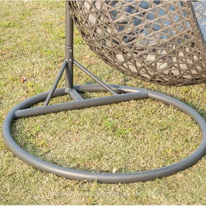 Durable Modern Outdoor Furniture Hanging Egg Swing Chair With Cushion PE Rattan Metal Frame Living Room Hotel Bedroom Courtyard thumbnail-5