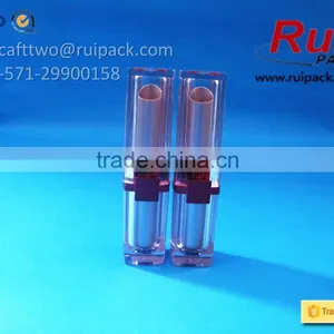 High Grade Acrylic Lipstick Tube With Aluminum Tube, Square Metal Aluminum Lipstick Case With Acrylic Outer Cover thumbnail-5