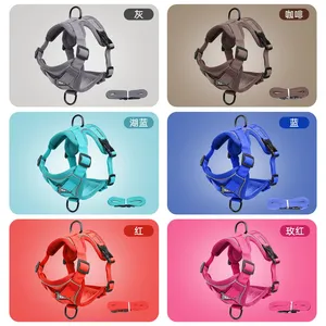 New Reflective Pet Harness Vest Breathable Polyester Pet Leash for Dogs & Cats Adjustable Walking Lead With Padded Straps thumbnail-4