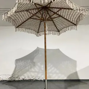 Manufacturers Customize Flower Beach Umbrellas, Braided Rope Parasols, Hollow Umbrellas, Center Column Parasols thumbnail-1