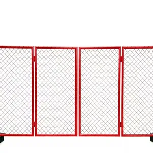 6x12 Chain-Link Temporary Mesh Fence for American Farms, Movable Security Fence, Horizontal Steel Tubes, Hot-Dip Galvanized Wire thumbnail-1